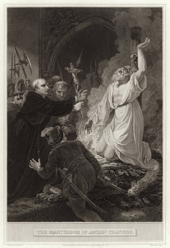 O martírio de Archbp Cranmer de English School