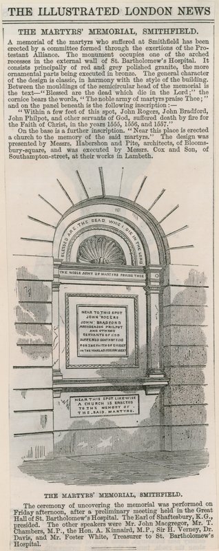 O Memorial dos Mártires, Smithfield de English School