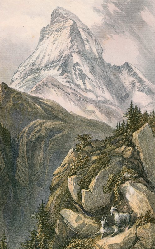 O Matterhorn, ou Mont Cervin. De cima de Zermatt, Suíça de English School