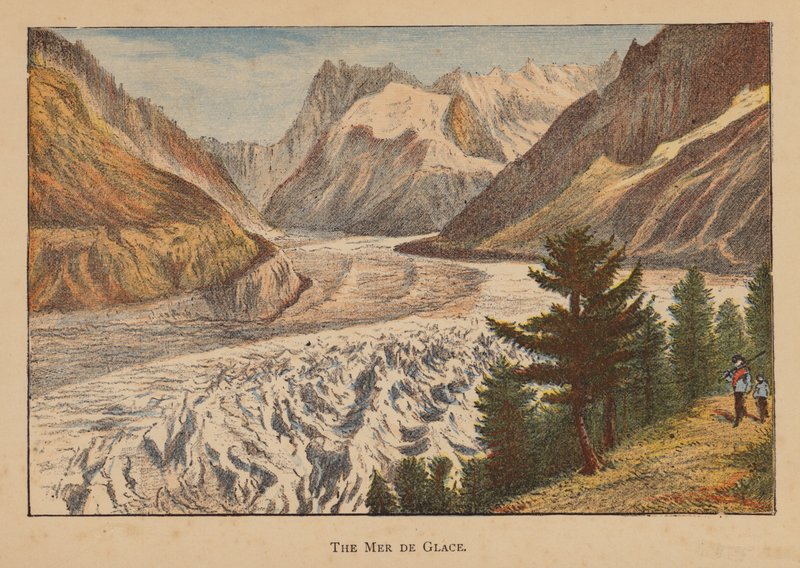 O Mer de Glace (litografia a cores) de English School