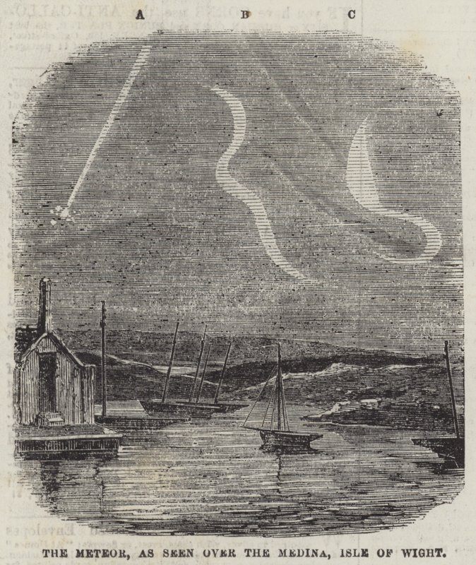 O Meteoro, como visto sobre a Medina, Ilha de Wight (gravura) de English School