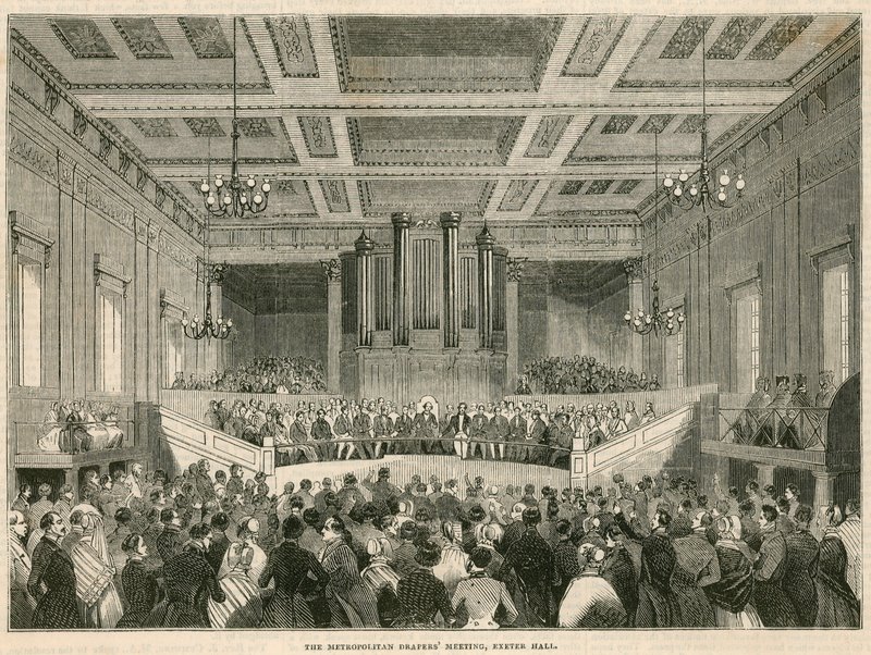 Reunião do Metropolitan Drapers em Exeter Hall, Londres de English School