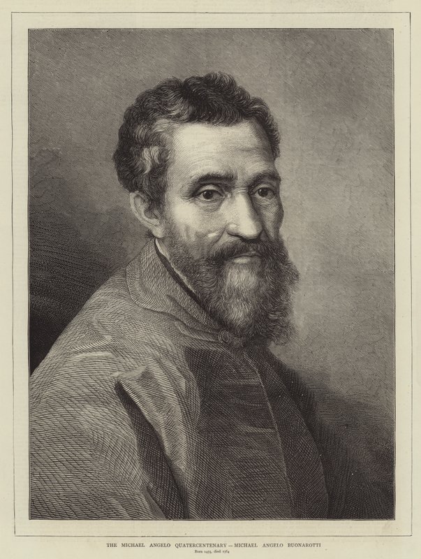 O Quatercentenário de Michael Angelo, Michael Angelo Buonarotti (gravura) de English School