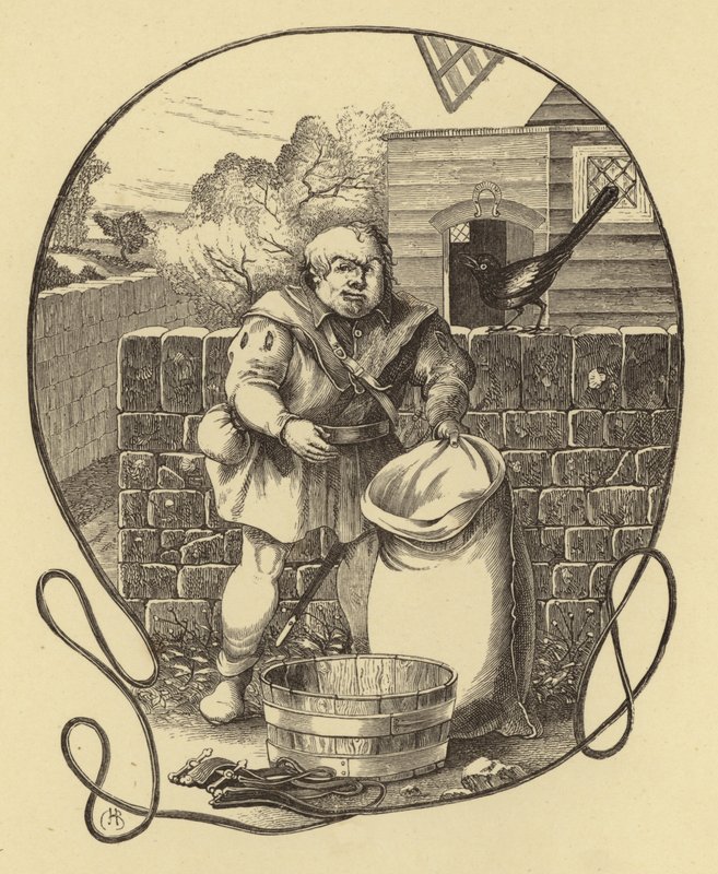O Moleiro de Trompington, Geoffrey Chaucer (gravura) de English School