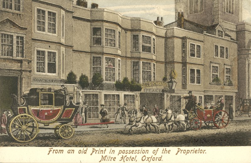 O Hotel Mitre, Oxford (cor litho) de English School