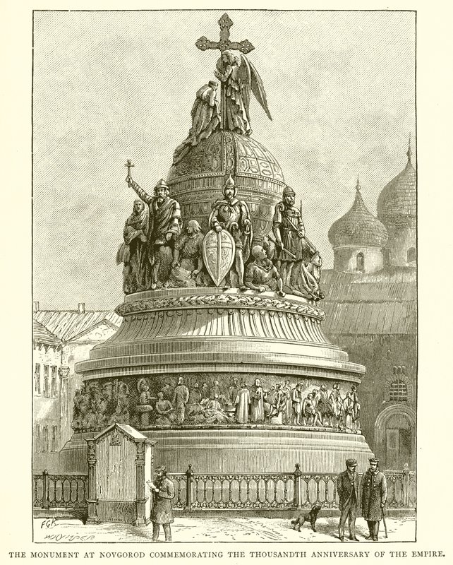 O Monumento de Novgorod Comemorativo do Milésimo Aniversário do Império, 1862 de English School