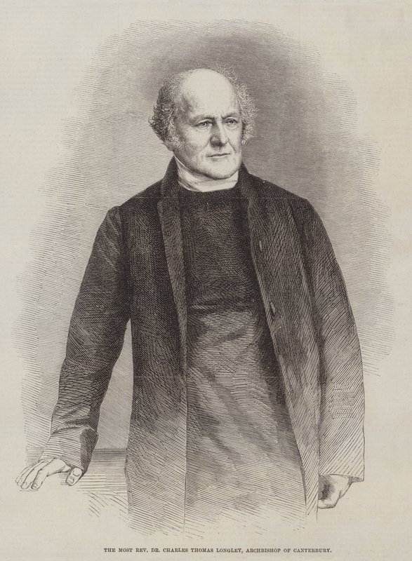 O Reverendíssimo Dr. Charles Thomas Longley, Arcebispo de Canterbury (gravura) de English School