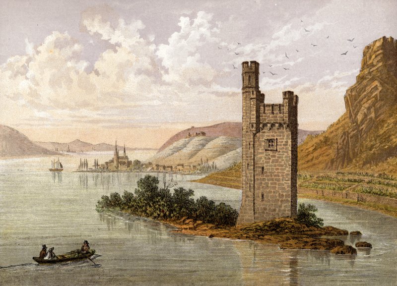 A torre do rato, perto de Bingen no Reno de English School