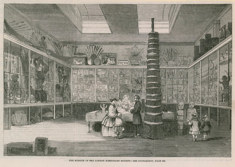 O Museu da London Missionary Society, na Bloomfield Street, publicado no Illustrated London News, 25 de junho de 1859 de English School
