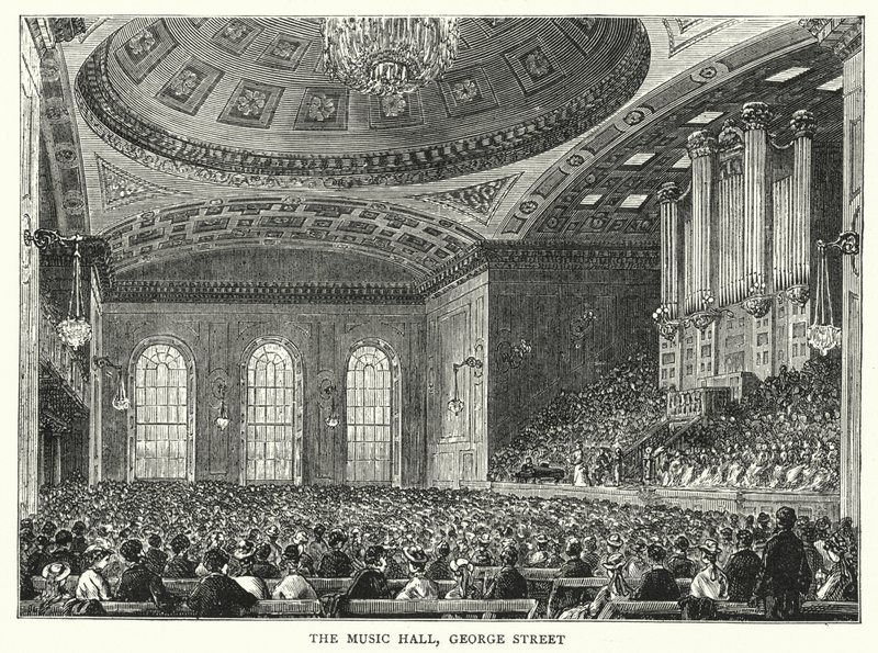 The Music Hall, George Street (gravura) de English School