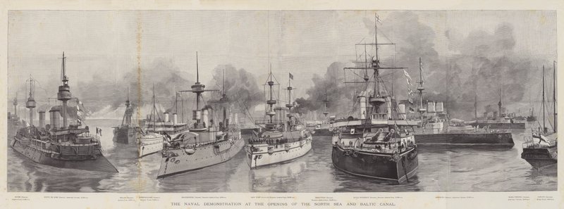 A Demonstração Naval na Abertura do Mar do Norte e do Canal do Báltico (gravura) de English School