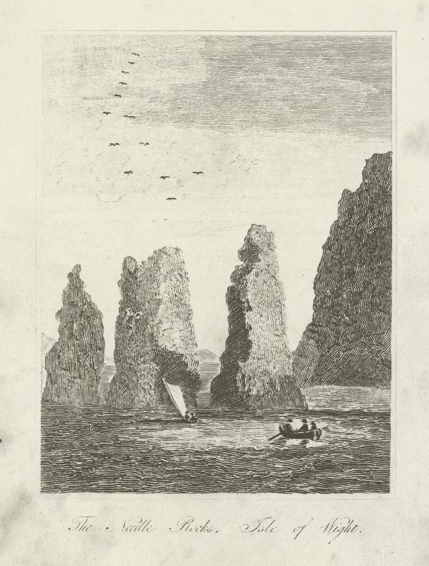 As rochas de agulha, ilha de Wight de English School