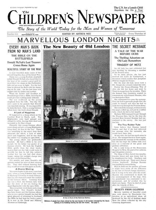 A Nova Beleza da Velha Londres, de &39;The Children&39;s Newspaper&39;, setembro de 1931 (papel de jornal) de English School