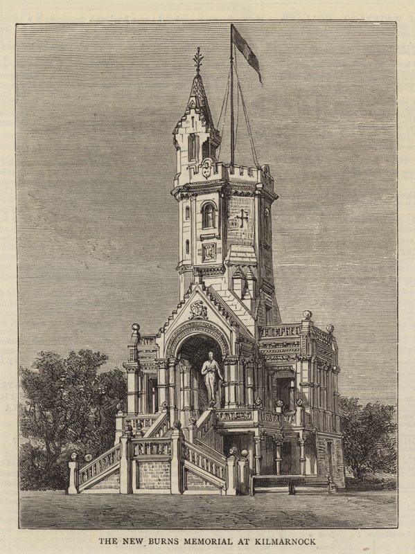 The New Burns Memorial at Kilmarnock (gravura) de English School