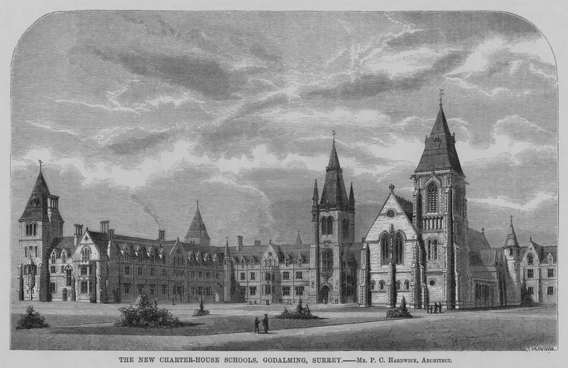 The New Charter House Schools, Godalming, Surrey (gravura) de English School