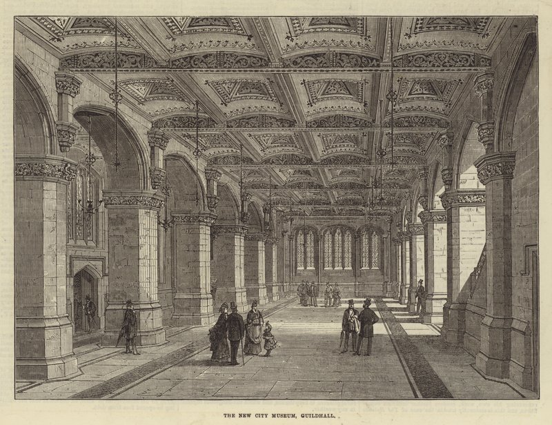 O Museu da Nova Cidade, Guildhall (gravura) de English School