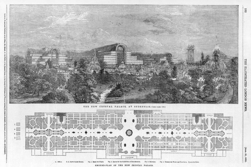 O Novo Palácio de Cristal em Sydenham de English School