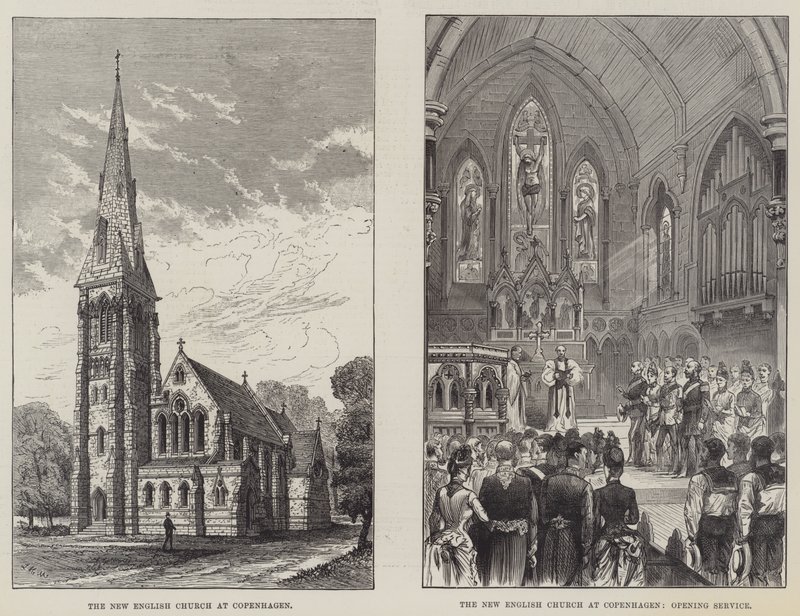 A Nova Igreja Inglesa em Copenhague (gravura) de English School