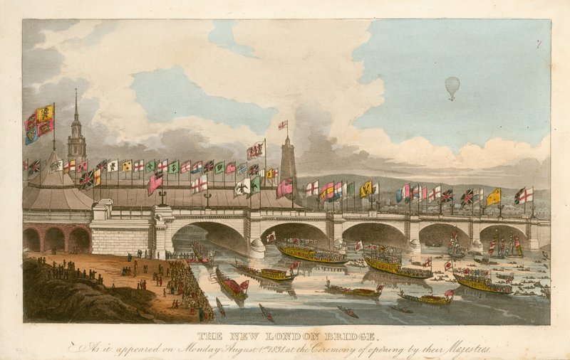 The New London Bridge, 1 de agosto de 1831 de English School