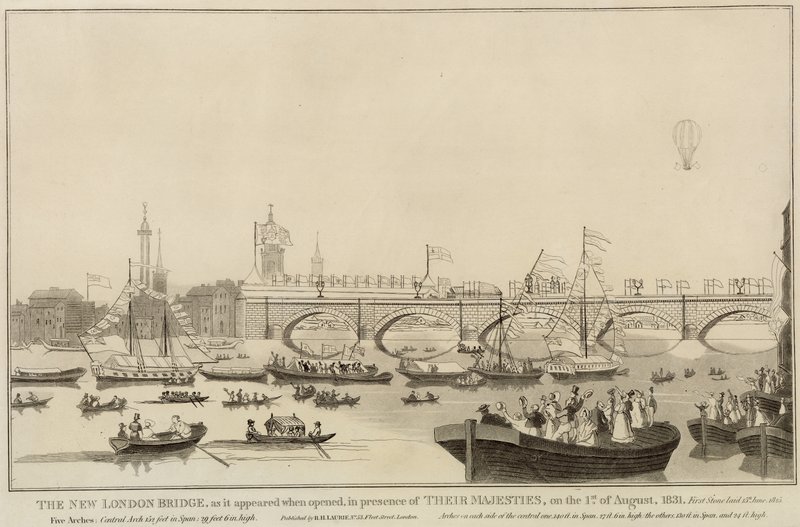 The New London Bridge, 1 de agosto de 1831 de English School
