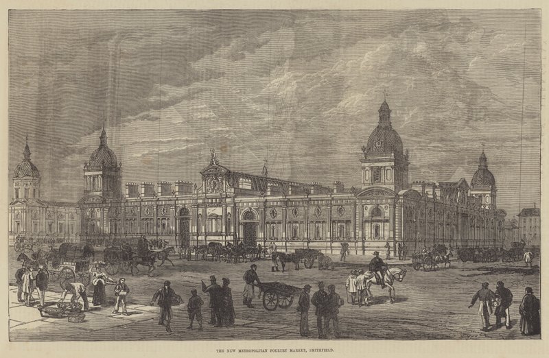 The New Metropolitan Poultry Market, Smithfield (gravura) de English School