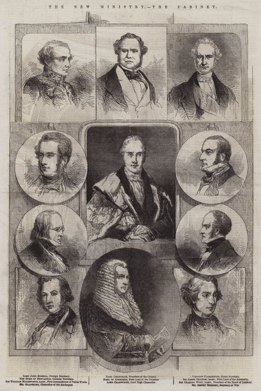 O Novo Ministério, o Gabinete (gravura) de English School