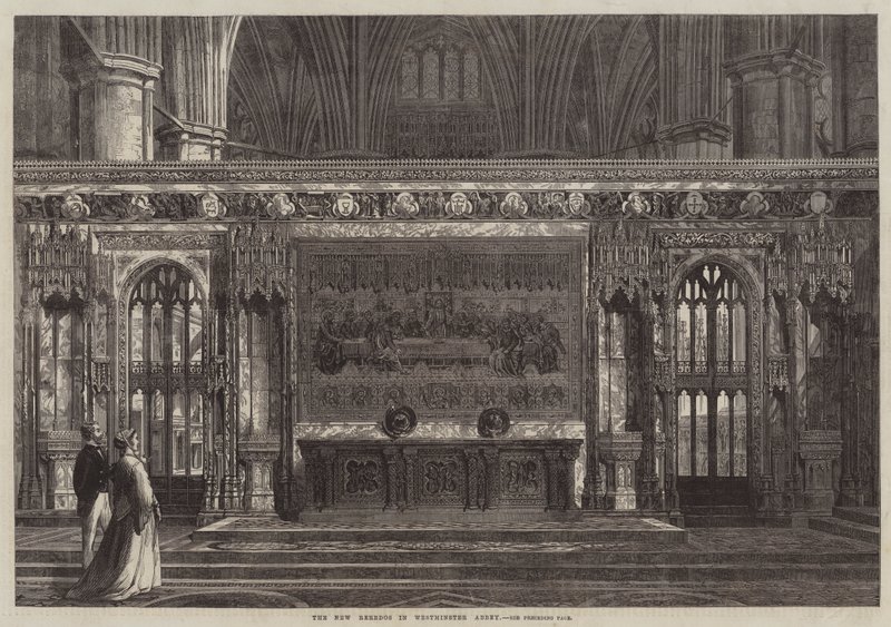 O Novo Reredos na Abadia de Westminster (gravura) de English School