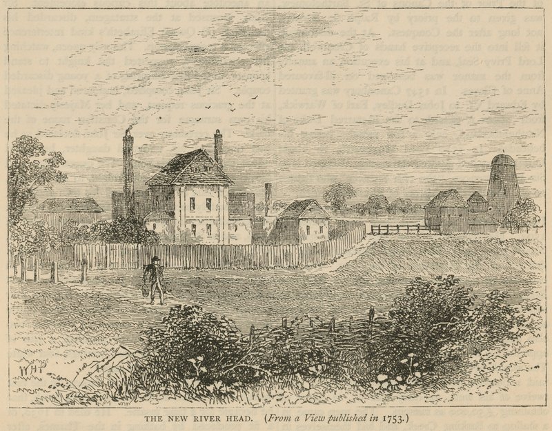 A cabeça de New River, de uma visão publicada em 1753 de English School