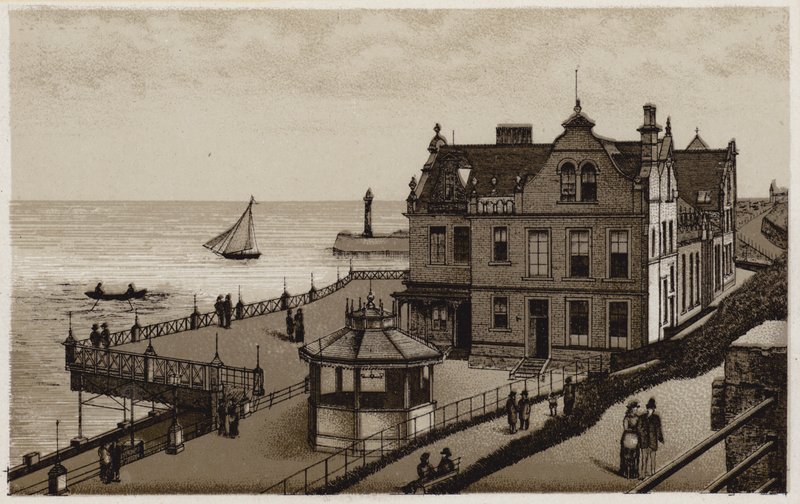 O Novo Saloon, Whitby (litho) de English School