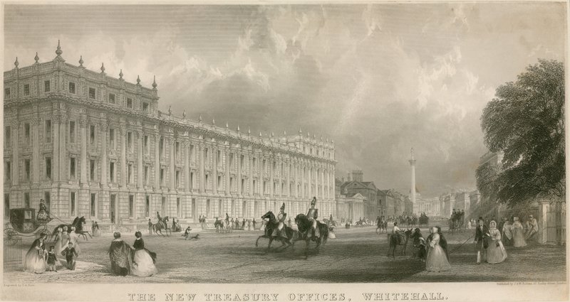 Os novos escritórios do Tesouro, Whitehall de English School