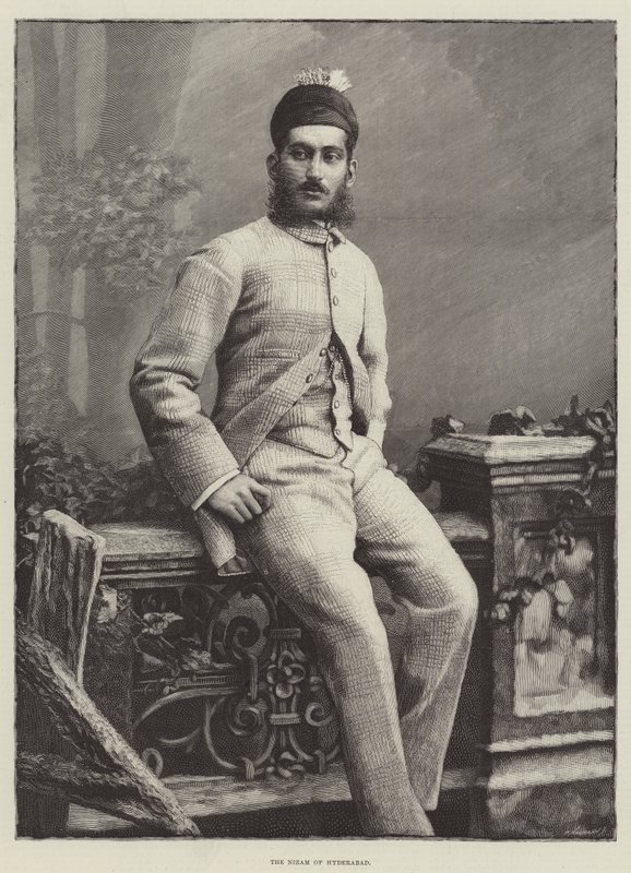 O Nizam de Hyderabad (gravura) de English School