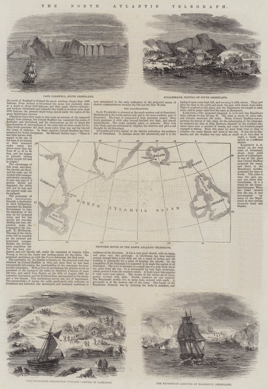 The North Atlantic Telegraph (gravura) de English School