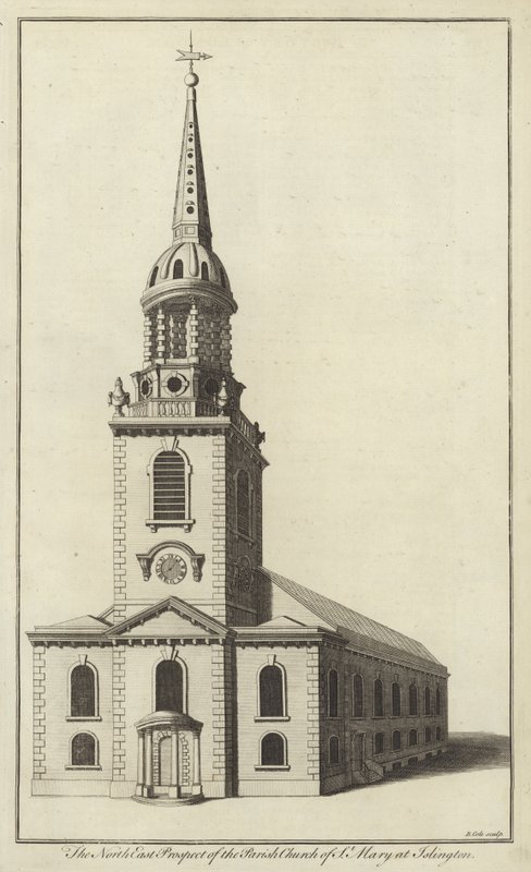 A North East Prospect da Igreja Paroquial de St. Mary em Islington de English School