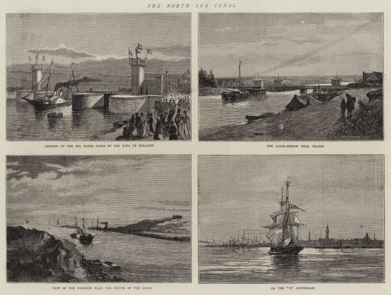 O Canal do Mar do Norte (gravura) de English School