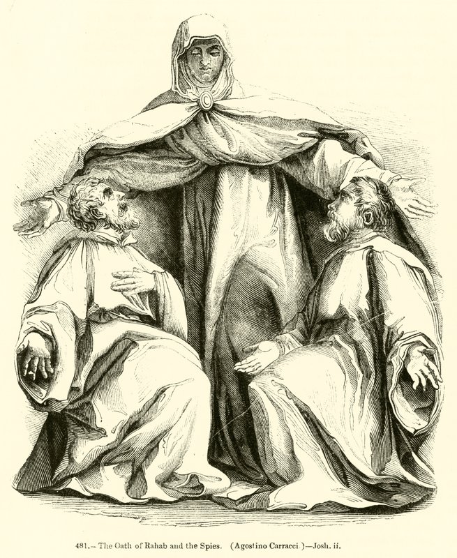 O Juramento de Rahab e os Espiões, Agostino Carracci, Joshua ii (gravura) de English School