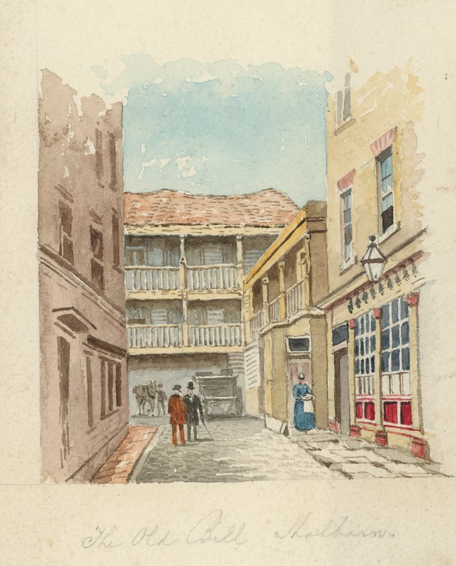 The Old Bell Inn, Holborn, Londres (wc no papel) de English School