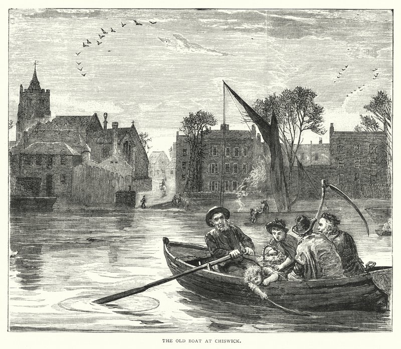 O Velho Barco em Chiswick (gravura) de English School