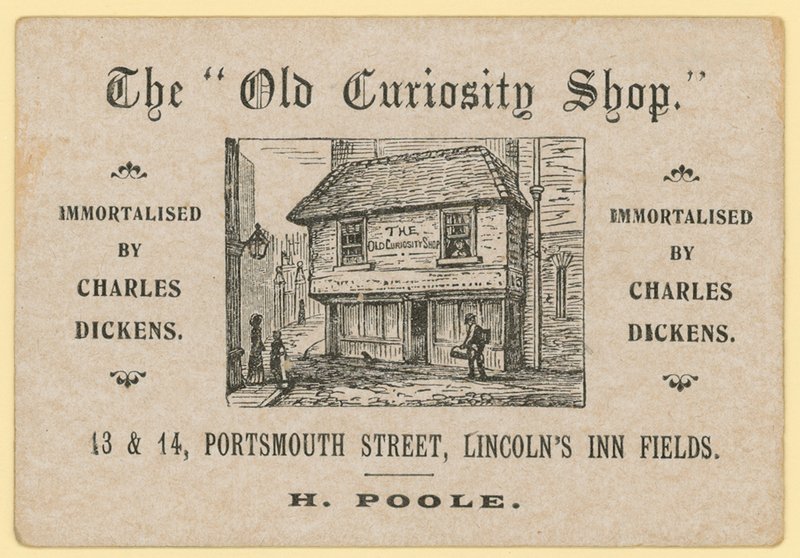 A antiga loja de curiosidades, a Portsmouth Street, a Lincolns Inn Fields, em Londres; Revendedor de Papel Reciclado Poole de English School