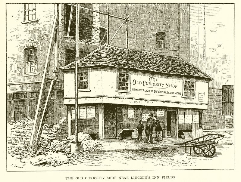 A antiga loja de curiosidades perto de Lincolns Inn Fields de English School