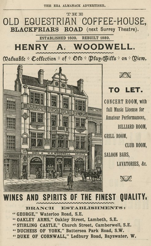 O velho café equestre, Blackfriars Road, Londres de English School