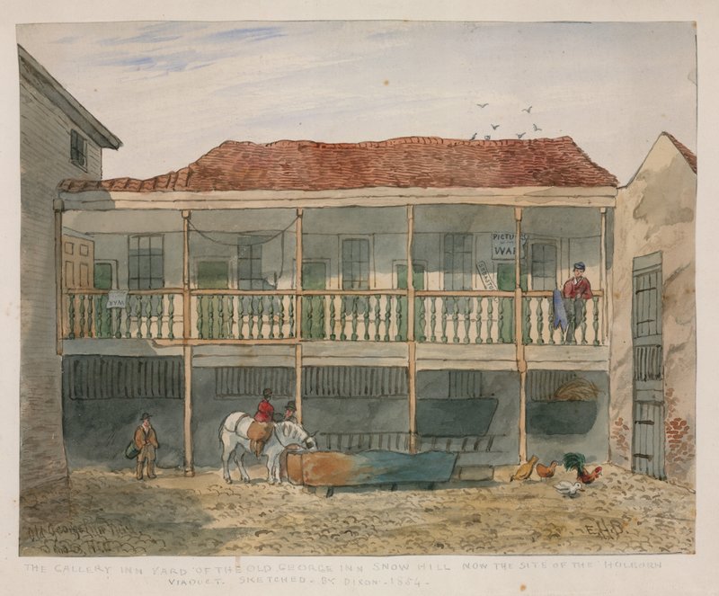 O Old George Inn, Snow Hill (wc no papel) de English School