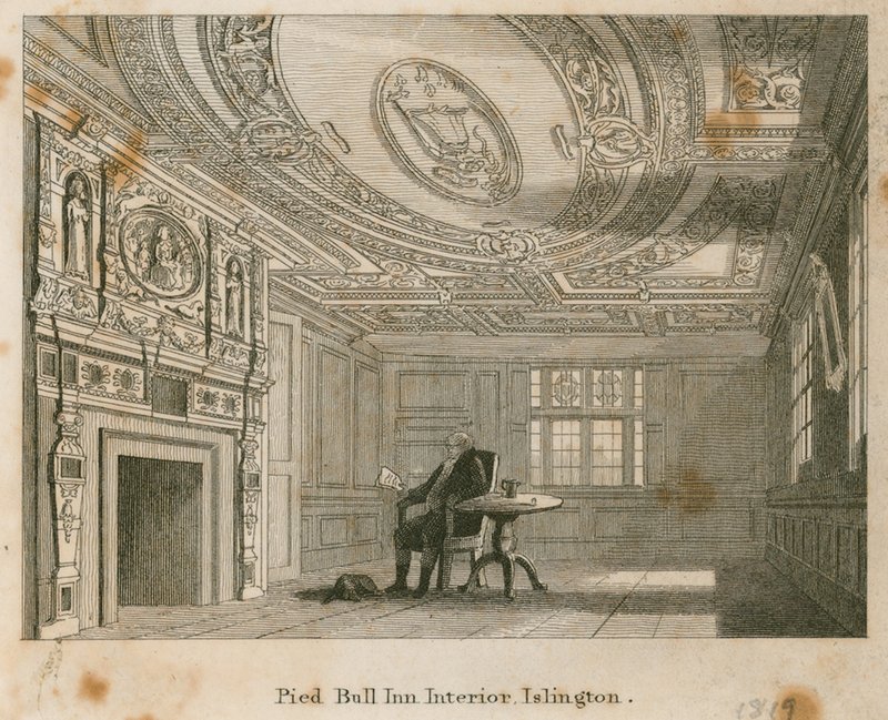 O touro velho malhado, interior de English School