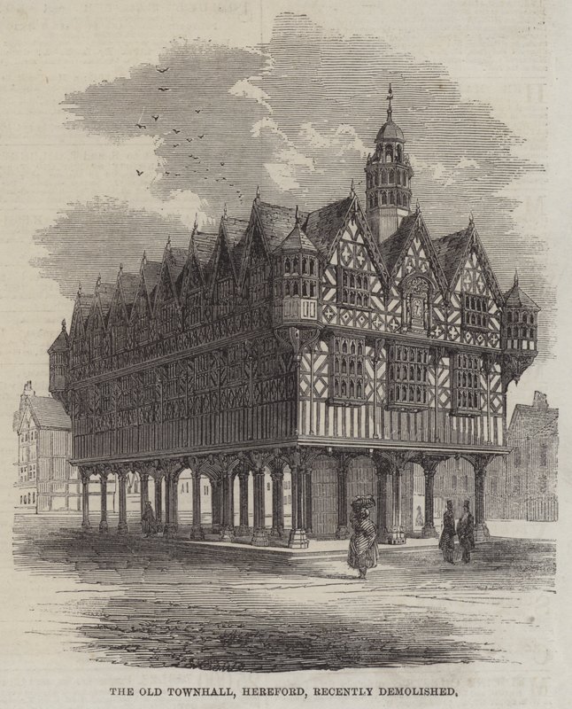 A antiga Câmara Municipal de Hereford, recentemente demolida (gravação) de English School
