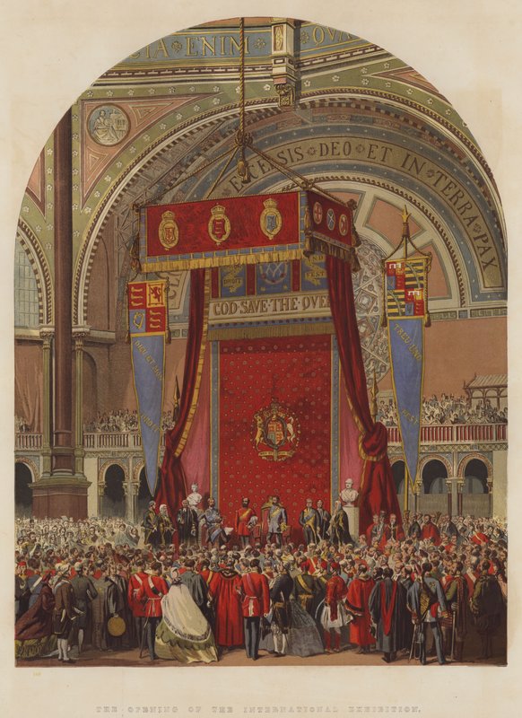 A Inauguração da Exposição Internacional (cor litho) de English School