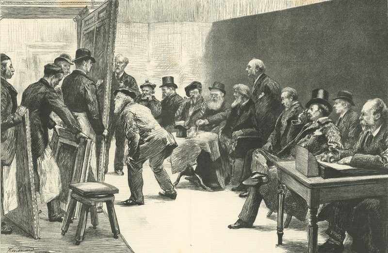 A abertura da Royal Academy - o comitê de seleção no trabalho de English School
