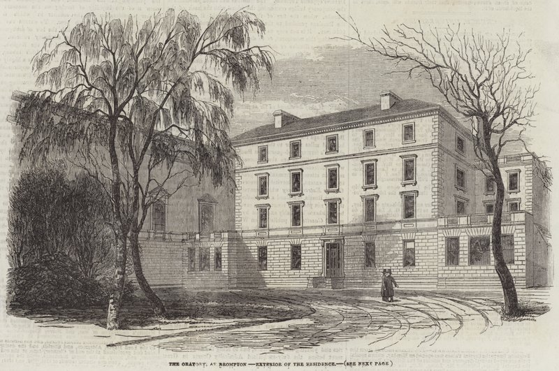 O Oratório, em Brompton, Exterior da Residência (gravura) de English School