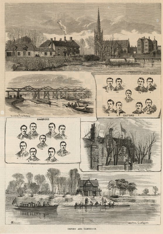 A corrida de barcos de Oxford e Cambridge de English School