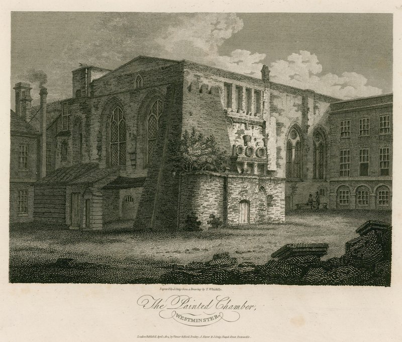A, pintado, câmara, westminster, palácio de English School