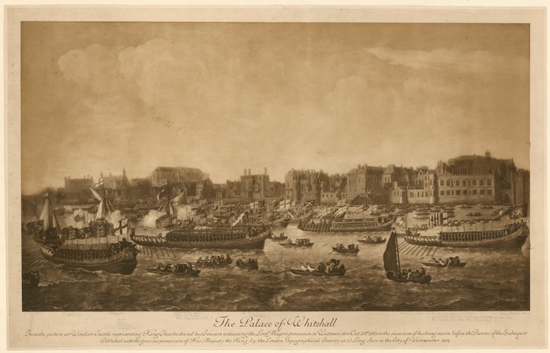 O Palácio de Whitehall, 1683 de English School