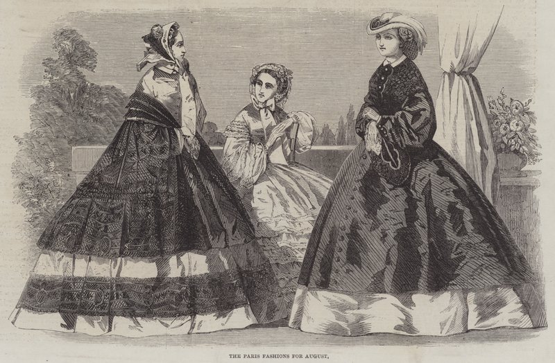 The Paris Fashions for August (gravura) de English School